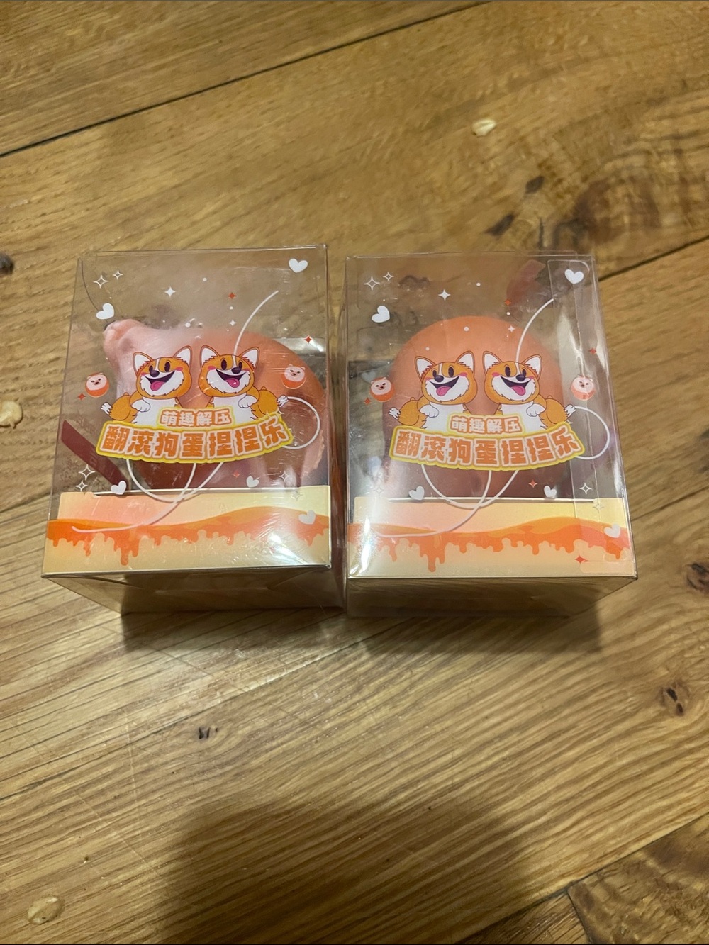 Two shaving cream filled squishy corgis!!